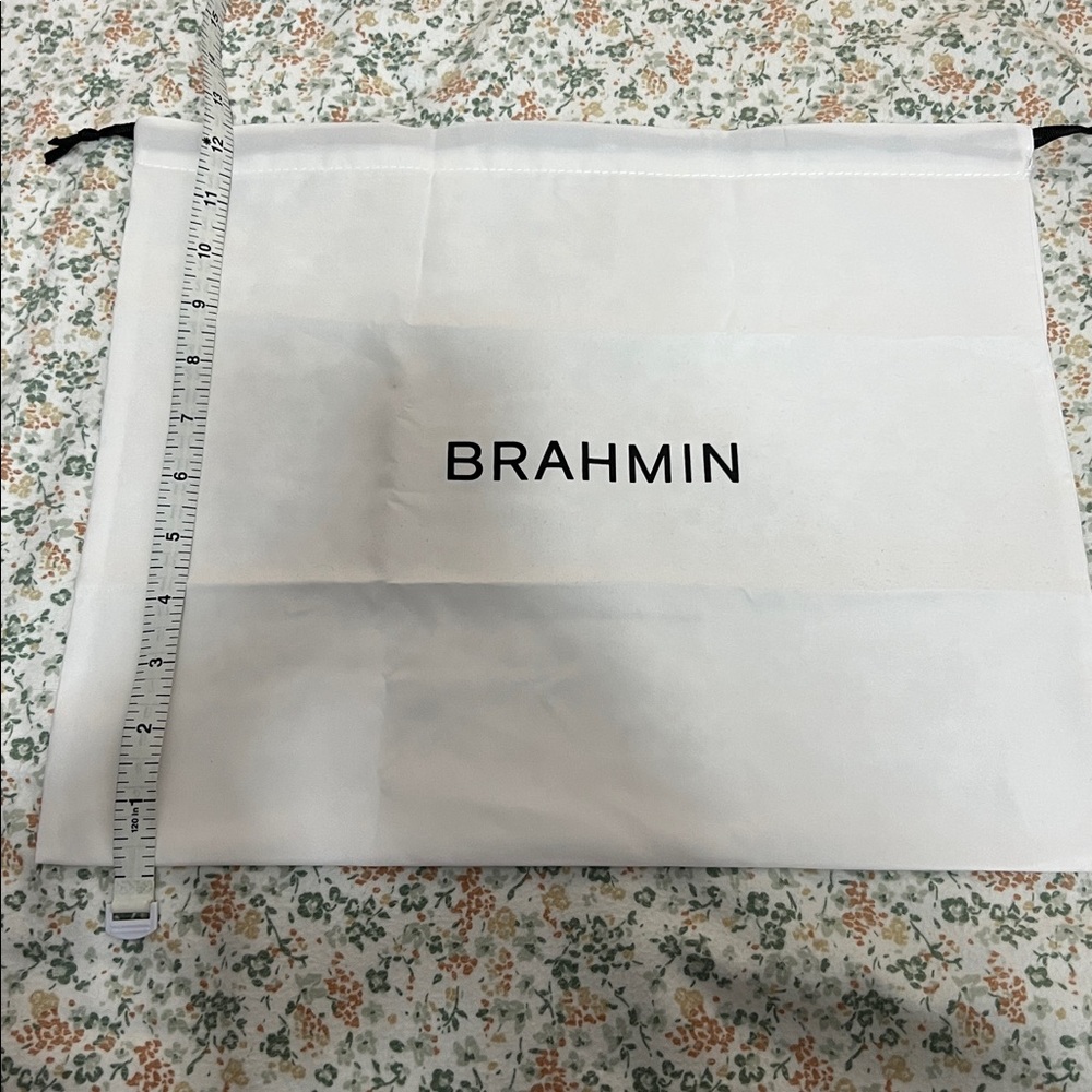 New Brahmin Dust Bag (approximately 14.5” by 12.5”) White with Black - Picture 3 of 3